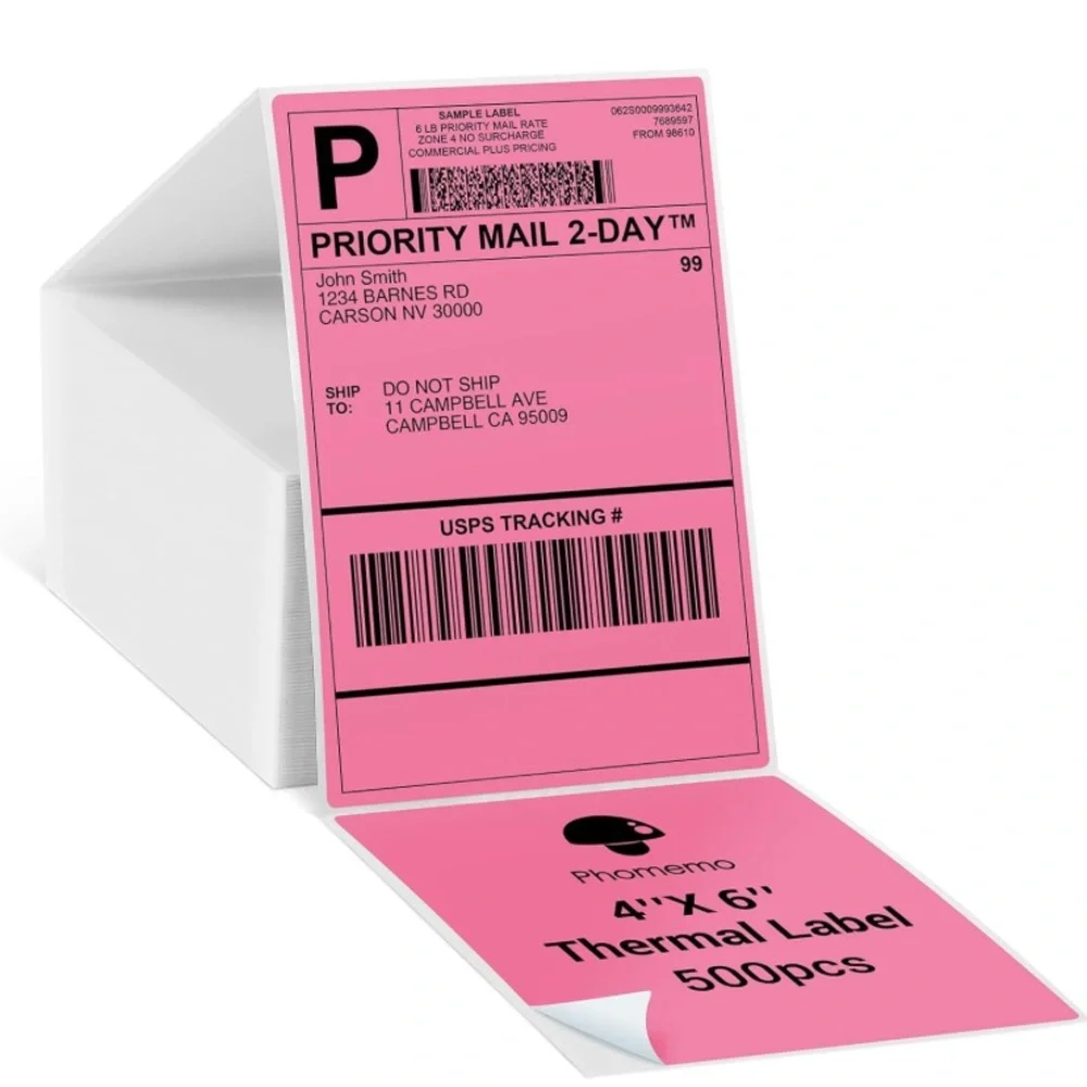 CUSTOM 50 ct 4x6” Thank You Cards/Stickers on Colored Labels, You Choose Color